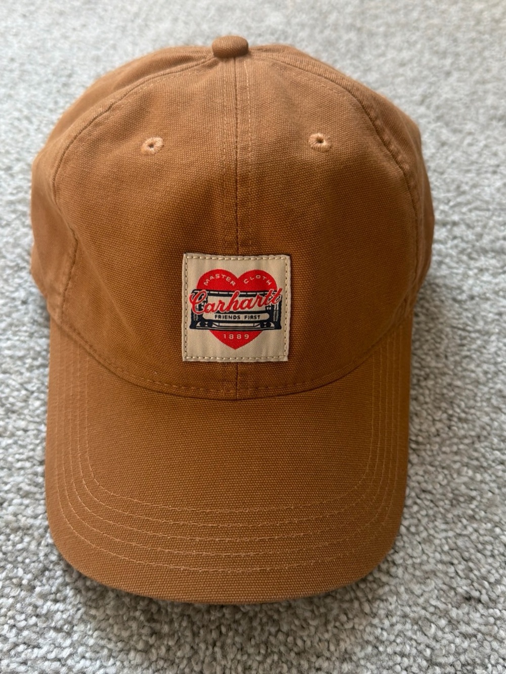 Carhartt Tan Canvas Cap with Red Heart Logo